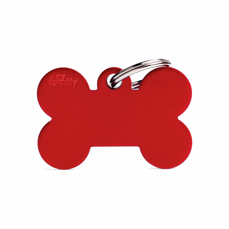 Highlight MY FAMILY Basic Big Bone Aluminum Tag rot Hundemarke